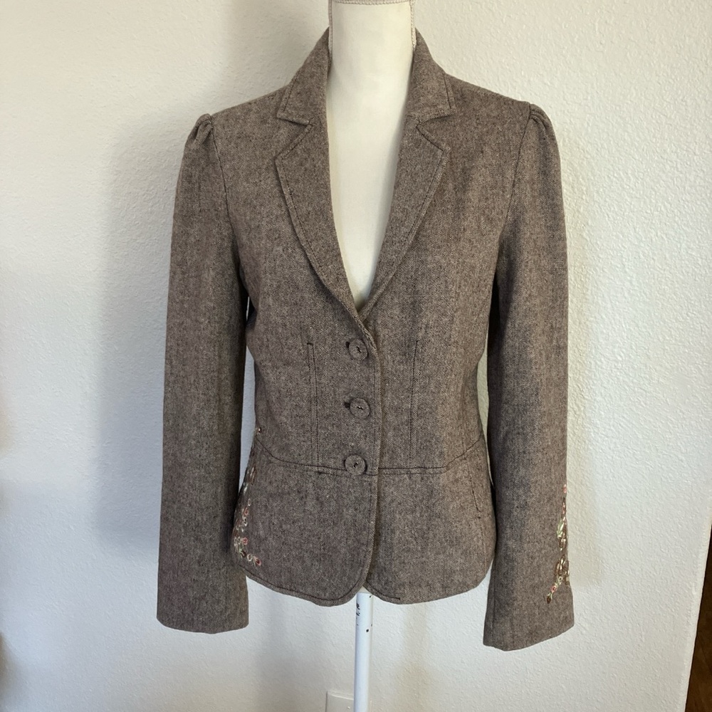 Y2k Guess jeans Women's Brown Blazer Size:XL